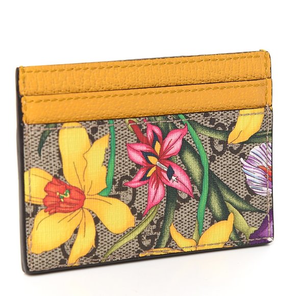 Gucci Ophidia GG Floral Card Case in Yellow NEW IN BOX - Picture 3 of 7